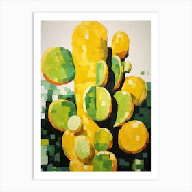 Cactus Painting Lemon Ball 2 Art Print