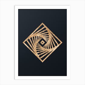 Abstract Geometric Gold Glyph on Dark Teal n.0127 Art Print