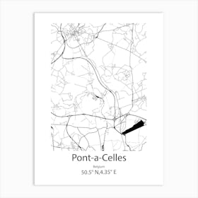 Pont A Celles,Belgium Minimalist Map Art Print