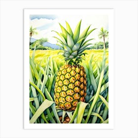 Pineapple In The Field Art Print