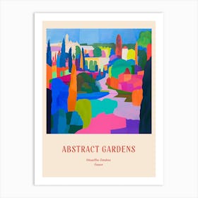 Colourful Gardens Versailles Gardens France 3 Red Poster Art Print