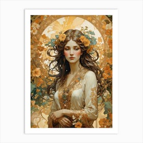 Art Nouveau Girl 14 30x40in 9000x12000px 14 Art Print