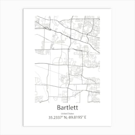 Bartlett,United States Minimalist Map 1 Art Print