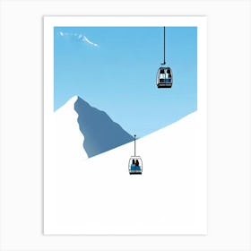 Chamonix, France Minimal Skiing Poster Art Print