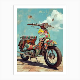 Vintage Colorful Scooter 33 Art Print