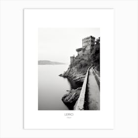 Poster Of Lerici, Italy, Black And White Photo 1 Art Print