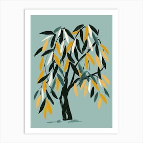 Willow Tree Flat Illustration 7 Art Print