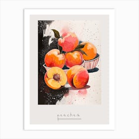 Abstract Art Deco Peach Explosion 1 Poster Art Print