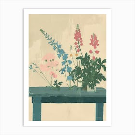 Flowers On A Table Art Print