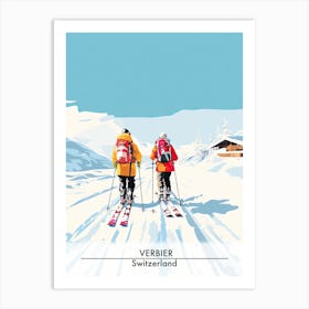 Verbier   Switzerland, Ski Resort Poster Illustration 0 Art Print