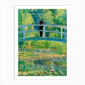 Cat On Bridge Art Print