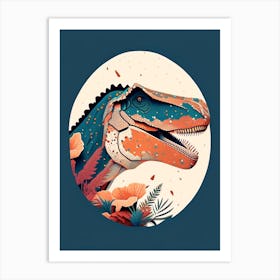 Allosaurus Fragilis Terrazzo Style Dinosaur Art Print