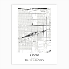 Cicero,United States Minimalist Map 1 Art Print