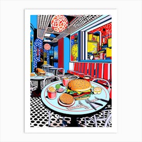 Abstract Diner Polka Dots Art Print