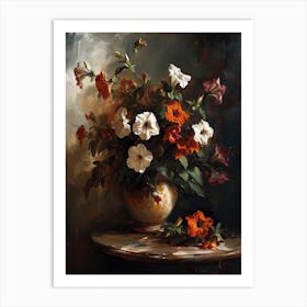 Baroque Floral Still Life Petunia 1 Art Print