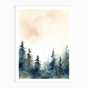 Watercolour Of Gifford Pinchot National Forest   Washington Usa 1 Art Print