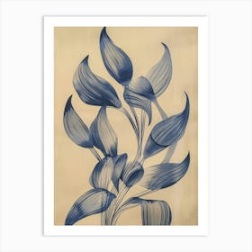 'Blue Flowers' 4 Art Print