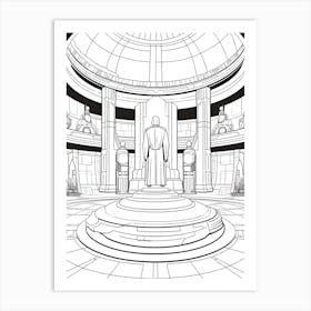 The Jedi Temple (Star Wars) Fantasy Inspired Line Art 3 Art Print