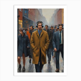 Group Of People Listening To Music Art Print