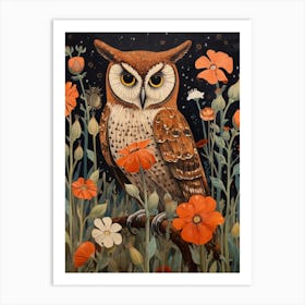 Eastern Screech Owl 4 Detailed Bird Painting Art Print