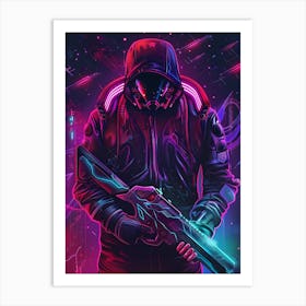 Neon Gaming Cyberpunk Art Art Print