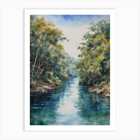 The Amazon River Blue Art Print