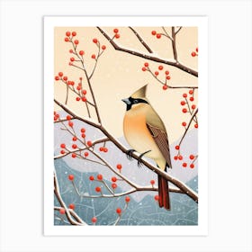 Bird Illustration Cedar Waxwing 3 Art Print