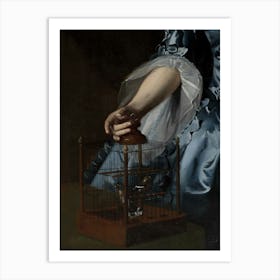 Lady Holding A Birdcage Art Print