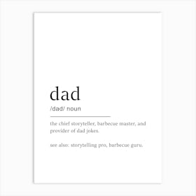 Dad Definition Poster - Dictionary Art Print