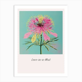 Love In A Mist 6 Square Flower Illustration Poster Art Print