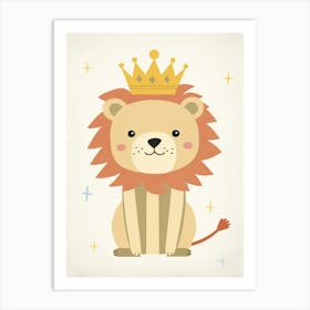 Little Lion 4 Wearing A Crown Art Print