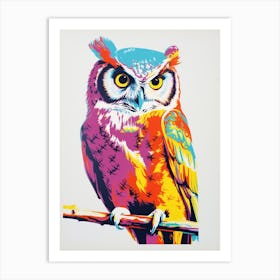 Andy Warhol Style Bird Eastern Screech Owl 2 Art Print