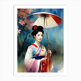 Geisha Painting 1 Art Print