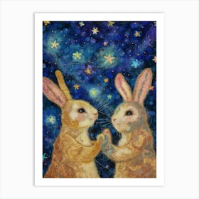 Rabbits In The Stars 1 Art Print