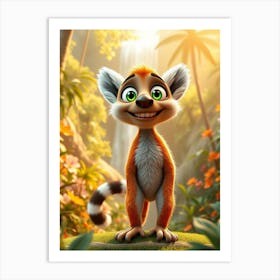 Lemur In The Jungle Art Print