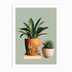 Two Potted Plants Art Print