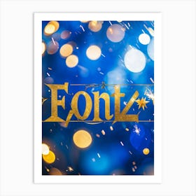 December 25th Celebration Banner Festive Glittering Gold Letters Spelling Fourth Shiny Magic Mot (1) Poster