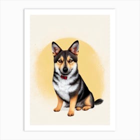 Swedish Vallhund Illustration Dog Art Print