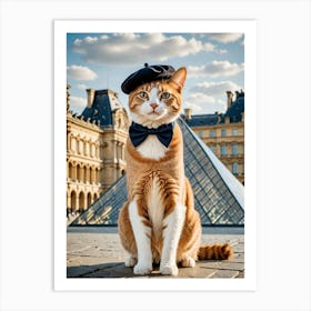 Epic Catventures: Selfies Across the Globe Cat In Paris Art Print