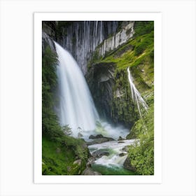 Grawa Waterfall, Austria Realistic Photograph (2) Art Print