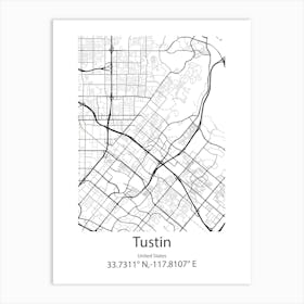 Tustin,United States Minimalist Map Affiche