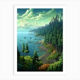 Whidbey Island Pointllism 8 Art Print