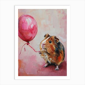 Cute Guinea Pig 4 With Balloon Art Print