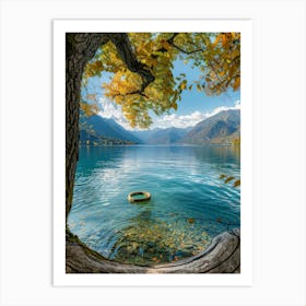 Autumn Lake In Switzerland Art Print