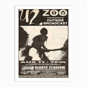 Original Concert Poster For The U2 Zoo Tv Outside Broadcast At The Texas Sun Bowl In El Paso Art Print