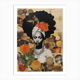 Afro Collage Portrait 6 Art Print