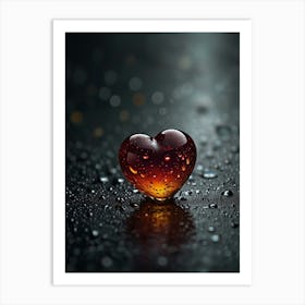 Raindrops On A Heart Art Print