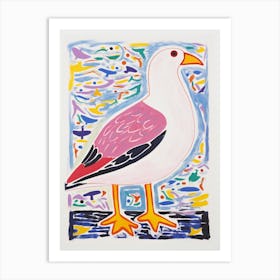 Colourful Bird Painting Seagull 1 Art Print