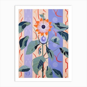 Passionflower 3 Hilma Af Klint Inspired Pastel Flower Painting Art Print