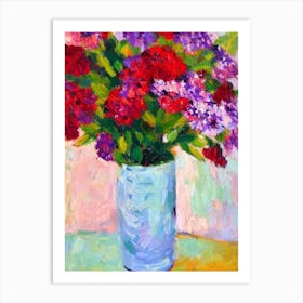 Sweet William Floral Abstract Block Colour 1 Flower Art Print